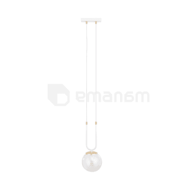 საკიდი EMIBIG GLAM 1 E14 1x MAX 40W თეთრი გამჭირვალე