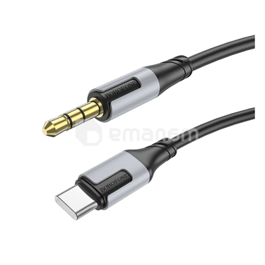მობილური ტელეფონის დამტენი სადენი Borofone USB-C 3.5მმ 1მ შავი