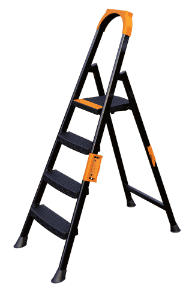 კიბე LEO PLUS 3+1 METAL STEP LADDER
