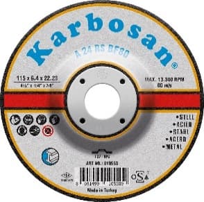 125.6.4.22 A24RS რკინის მოსახეხი დისკი T27 GRINDING  METAL 10ც/ყ KARBOSAN