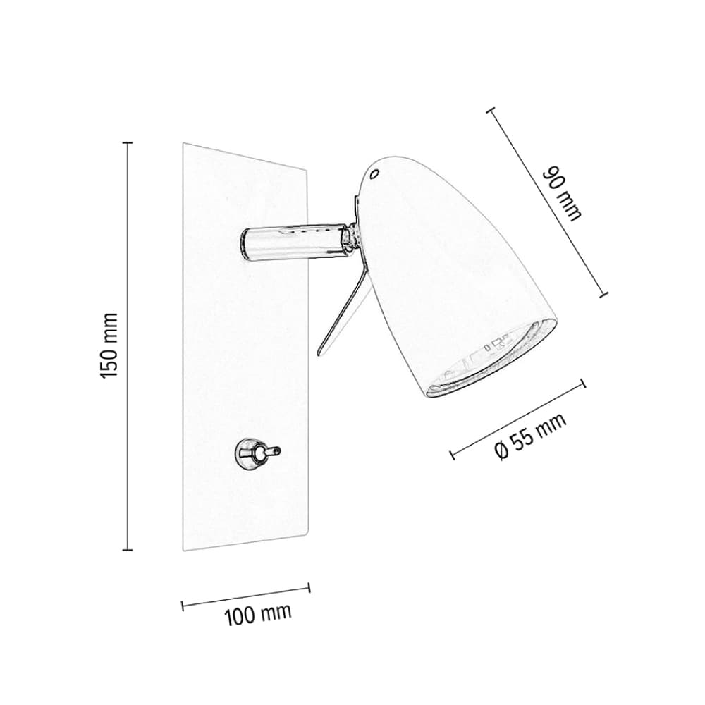 ბრა კედლის Ian Wall Lamp 1xGU10 Max.35W White/Chrome