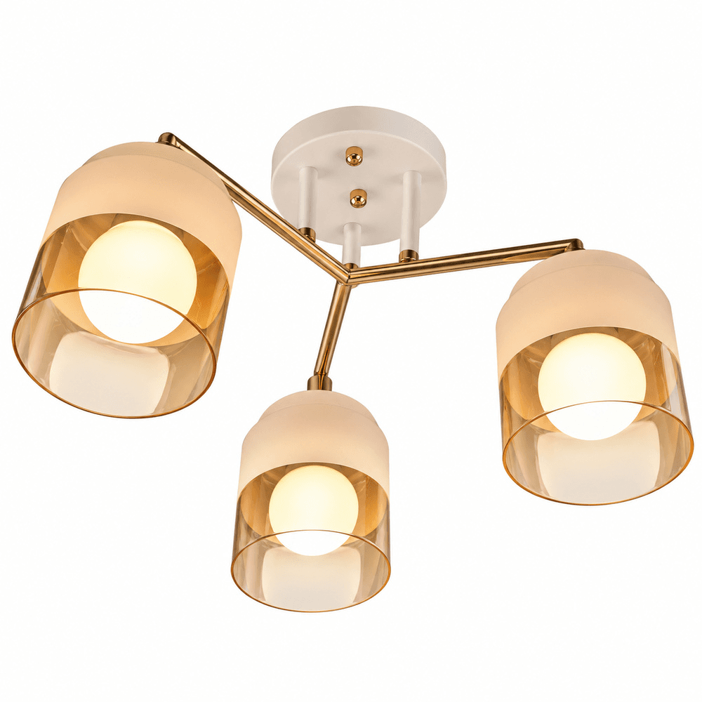 ჭაღი Bella Mita 6195-3 E27x3 თეთრი ოქროსფერი WH+FG