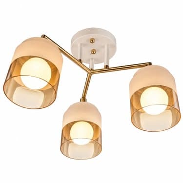 ჭაღი Bella Mita 6195-3 E27x3 თეთრი ოქროსფერი WH+FG