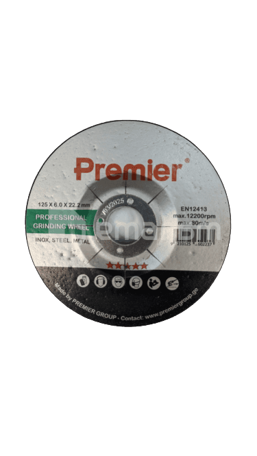 ლითონის საპრიალებელი  დისკო Premier  125 x 6.0 x 22 მმ.