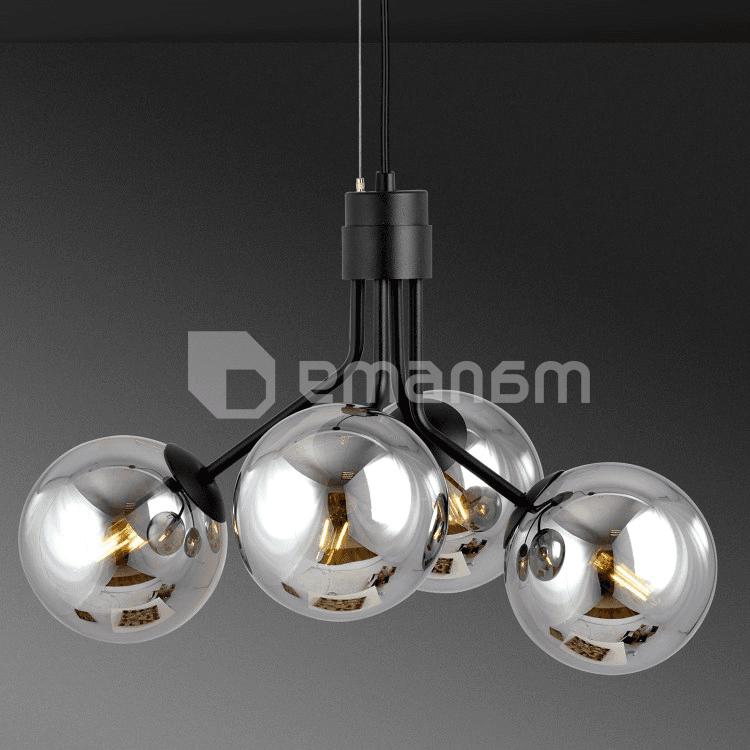 ჭაღი EMIBIG NOVA 4 E14 4x MAX 40W შავი გრაფიტი