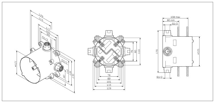 სამონტაჟო ყუთი AM.PM MultiDock F100100