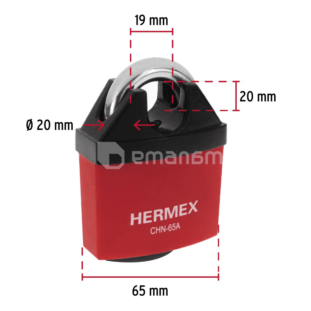 დასაკიდი ბოქლომი ყველა ამინდისთვის Hermex 43341 CHN-65A