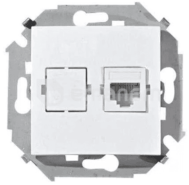 როზეტი კომპიუტერის Simon 1591598-030 RJ-45 1 განყოფილებიანი თეთრი