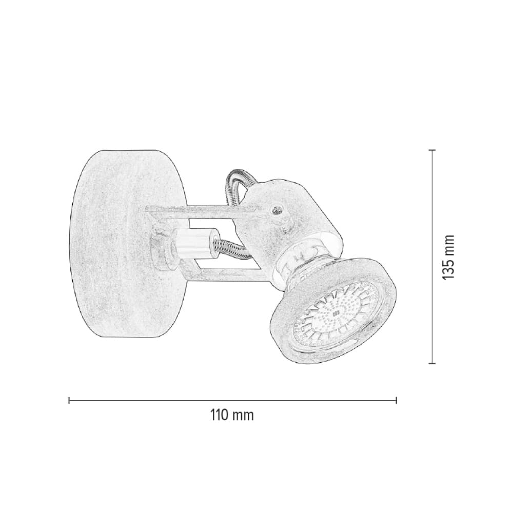 ბრა კედლის Concreto Wall lamp 1xGU10 50W Concrete