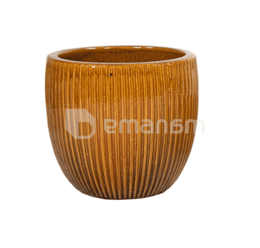 ქოთანი კერამიკული Mega Collections Portly Egg Rib Honey 28x25სმ 14ლ