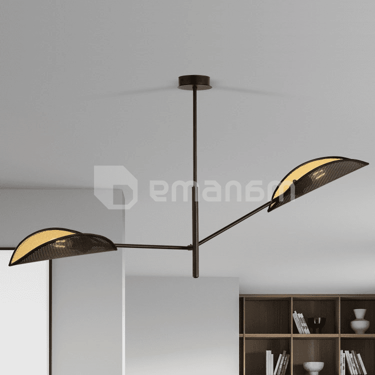 ჭაღი EMIBIG VENE 2 E14 2x MAX 40W შავი ოქროსფერი
