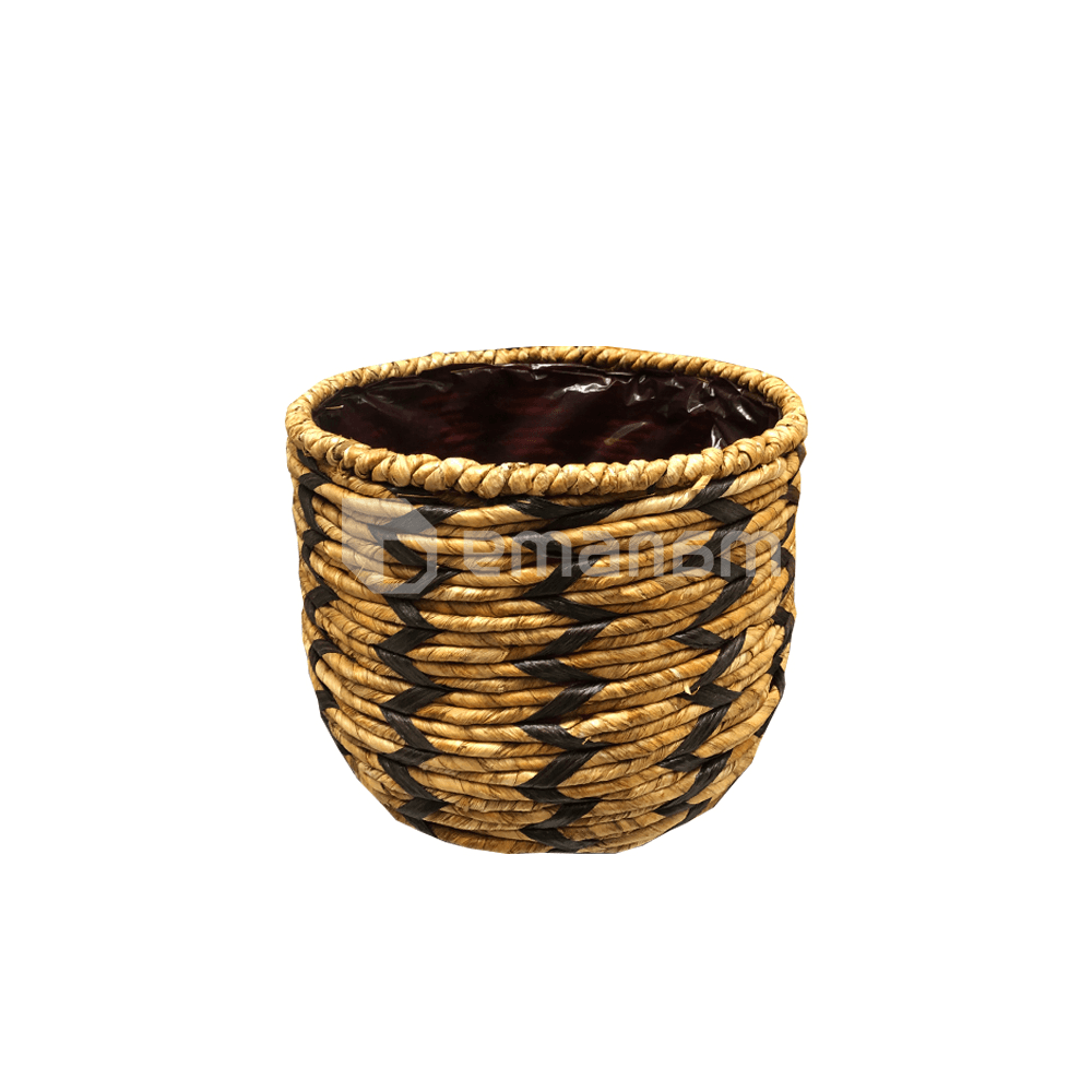 ქოთანი მოწნული Mega Collections Loftier ZigZag Brown D18H44