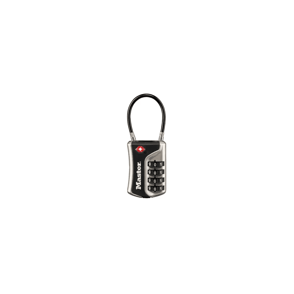 ბარგის ბოქლომი Master Lock 4697EURDNKL TSA 36 მმ მოქნილი თაღით ვერცხლისფერი