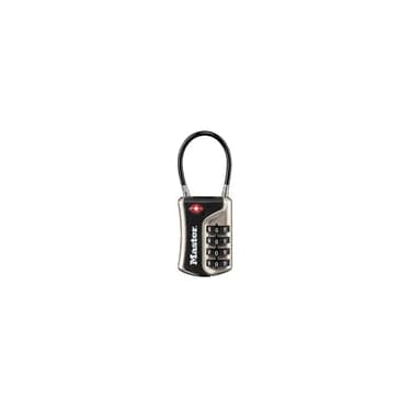ბარგის ბოქლომი Master Lock 4697EURDNKL TSA 36 მმ მოქნილი თაღით ვერცხლისფერი