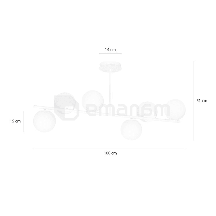 ჭაღი EMIBIG BIOR 6 E14 6x MAX 40W თეთრი