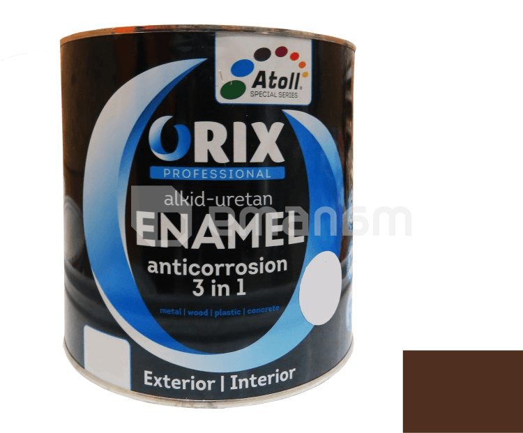 ემალი ანტიკოროზიული Atoll Orix Color 3 in 1, 2 ლ ყავისფერი RAL 8017