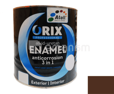 ემალი ანტიკოროზიული Atoll Orix Color 3 in 1, 2 ლ ყავისფერი RAL 8017