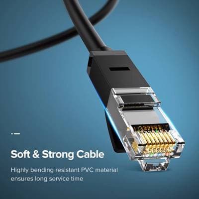 ქსელის კაბელი UGREEN NW102 (20159) Cat6 Patch Cord UTP Lan Cable 1m (Black)