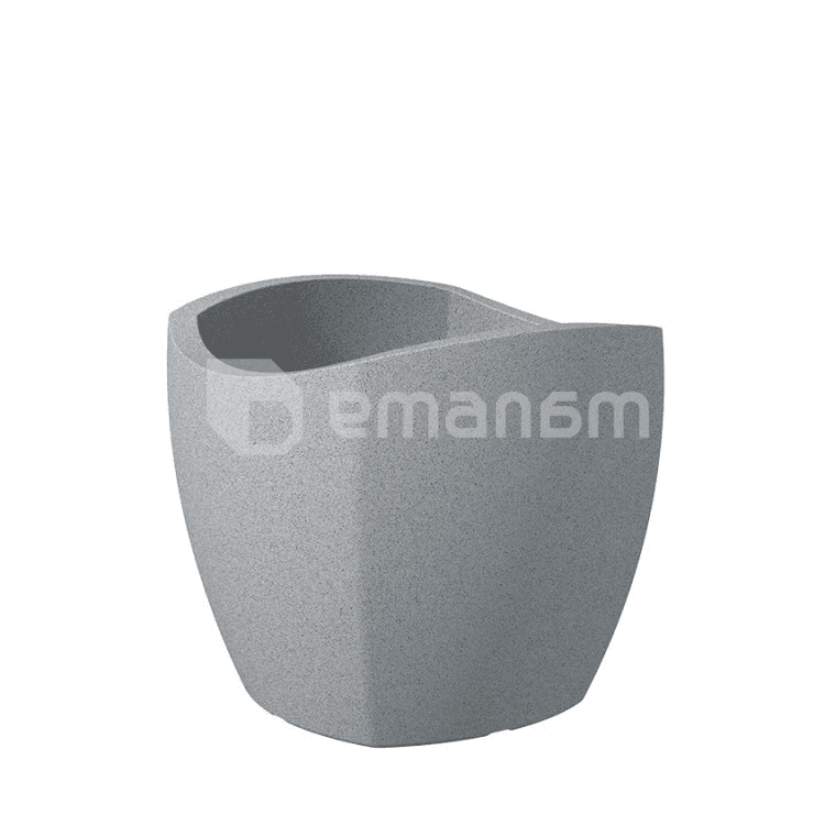 ქოთანი ყვავილის პლასტმასი Scheurich STONY GREY 50/256 WAVE GLOBE CUBO