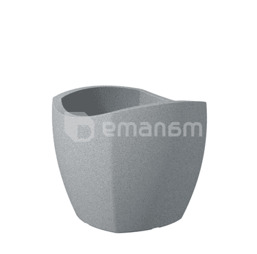 ქოთანი ყვავილის პლასტმასი Scheurich STONY GREY 50/256 WAVE GLOBE CUBO