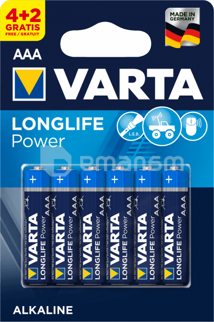 ელემენტი Varta Longlife Power Alkaline AAA 4+2 ც