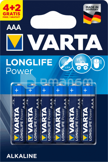 ელემენტი Varta Longlife Power Alkaline AAA 4+2 ც