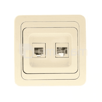 როზეტი EKF RJ-45+Phone ბეჟი