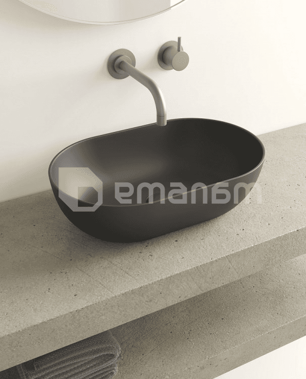 დასადგამი ხელსაბანი GALASSIA Dream matt black 60x38 სმ