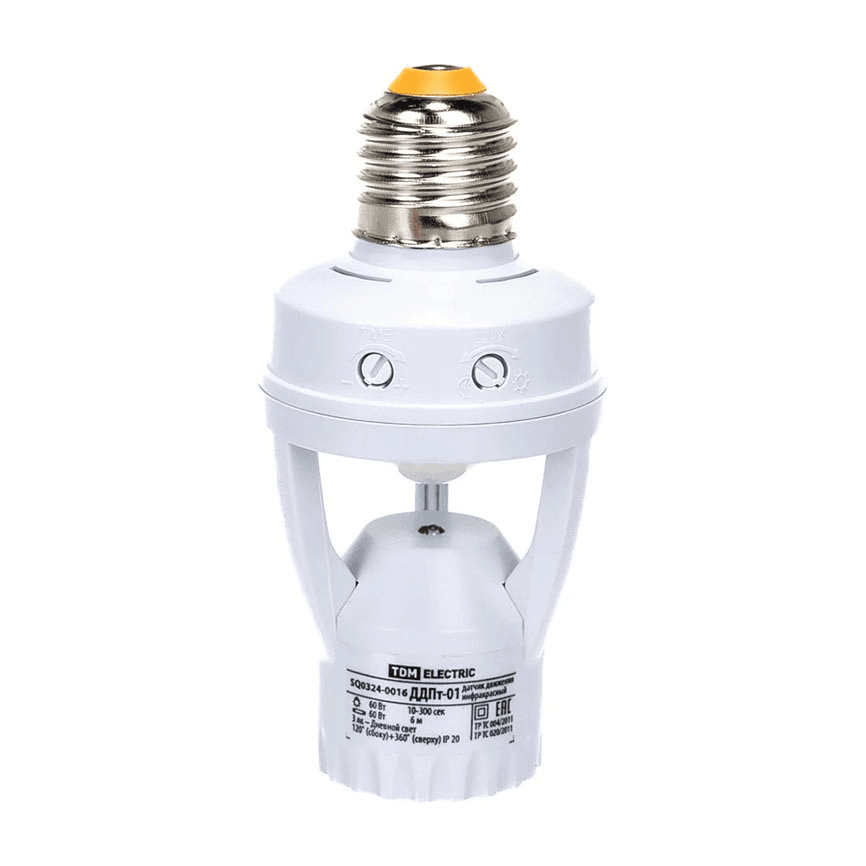 მოძრაობის დედექტორი ვაზნის TDM E27 60В 6მ 120 360° SQ0324-0016