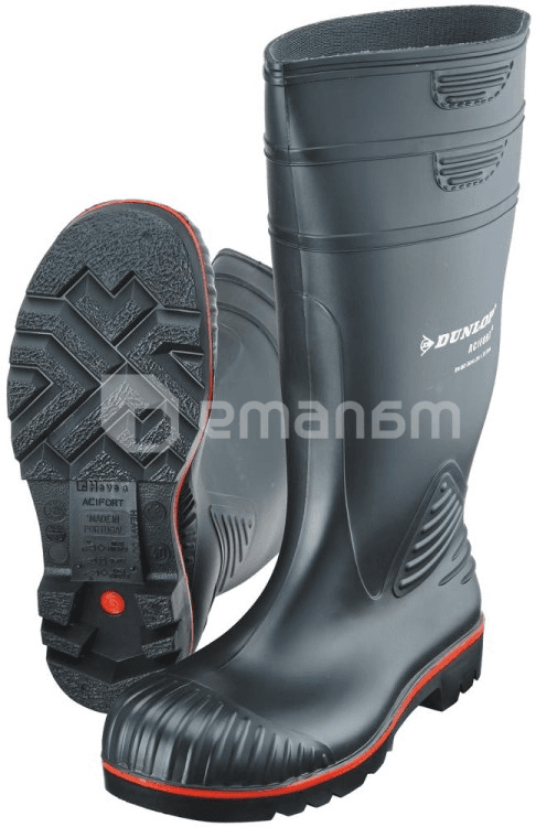 ჩექმები რეზინის ქიმიური Dunlop 9ACSA 43 შავი