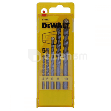 ბურღების ნაკრები ბეტონისთვის DeWalt DT6952-QZ 4-10 მმ 5 ც