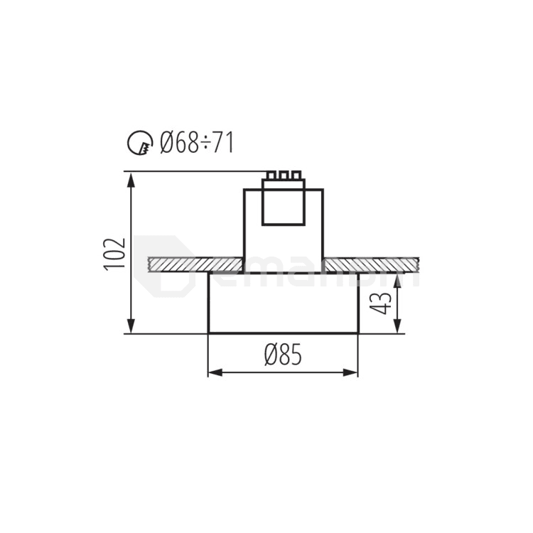 სანათი წერტილოვანი KANLUX MINI RITI GX5.3 1x MAX 10W  B/W 27577
