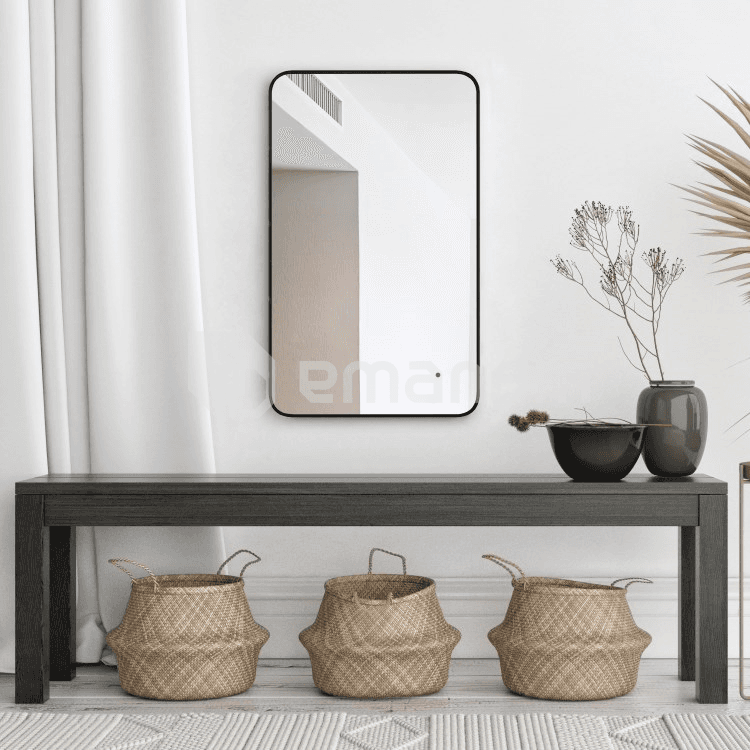 სარკე შავი უკონტაქტო სენსორით Silver Mirrors Incanto 600х1000