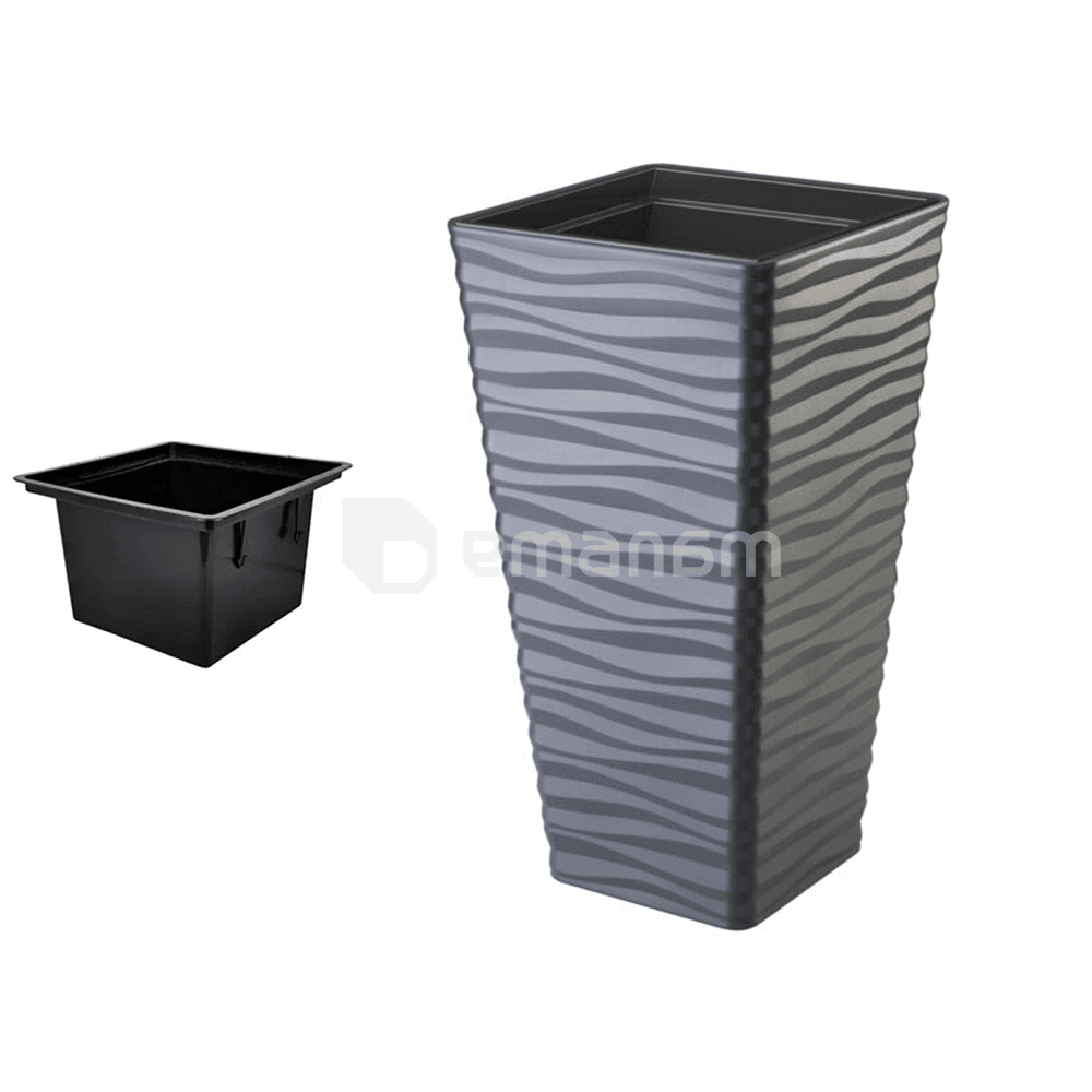 ქოთანი ყვავილის FORM-PLASTIC sahara dunes slim kwadrat 40 anthracite