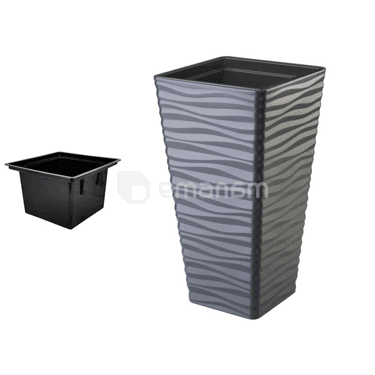 ქოთანი ყვავილის FORM-PLASTIC sahara dunes slim kwadrat 40 anthracite