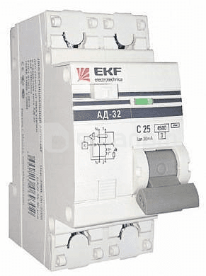 დიფერენციალური ავტოამომრთველი EKF 2P 1P+N 40A 30mA