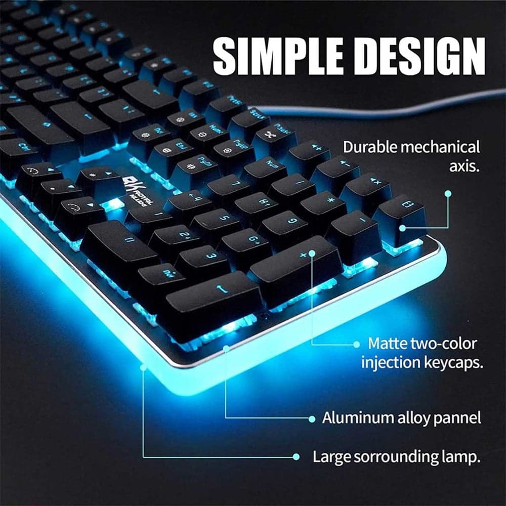 კლავიატურა Royal Kludge RK918 Mechanical Keyboard, Blue switch, Wired, USB, Black