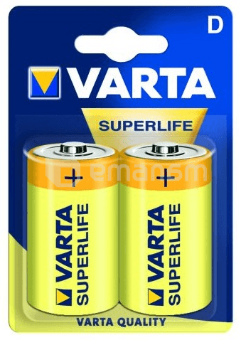 ელემენტი მარილოვანი VARTA Superlife D 1.5V 2 ც