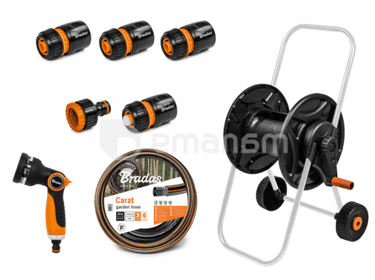 ურიკა შლანგით Bradas ECO-AG26020SET1 Black Line  1/2" 20 მ პისტოლეტით, გასაფრქვევით და ფიტინგებით