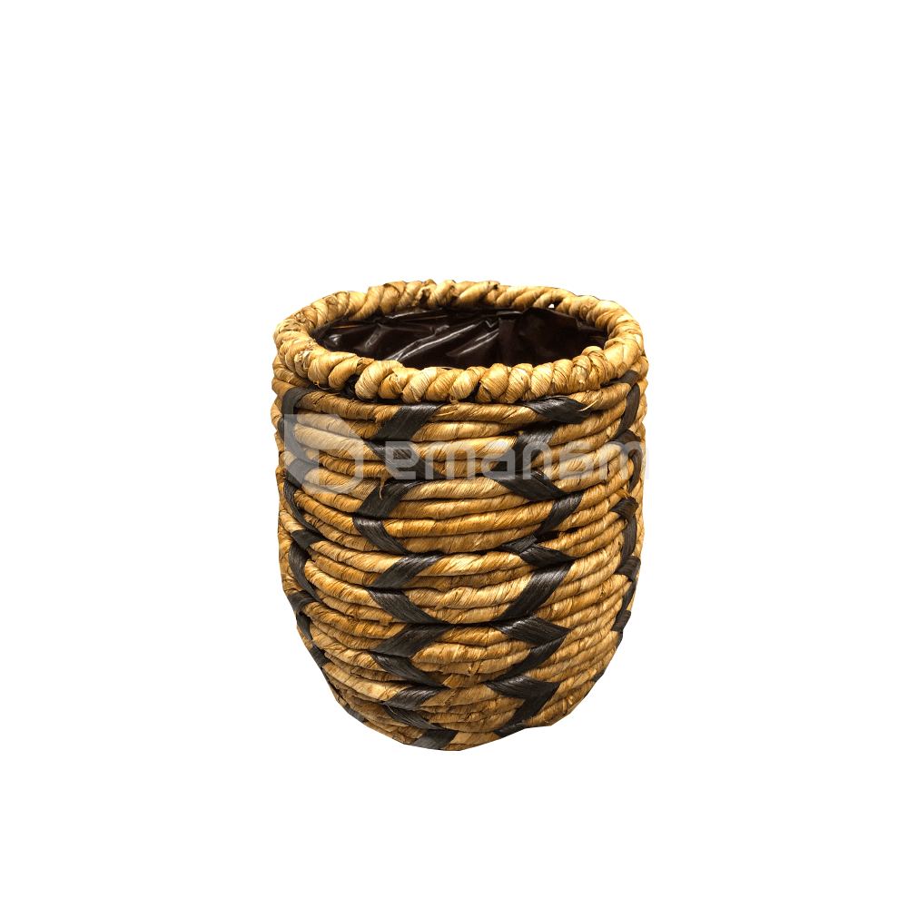 ქოთანი მოწნული Mega Collections Loftier ZigZag Brown D24H52