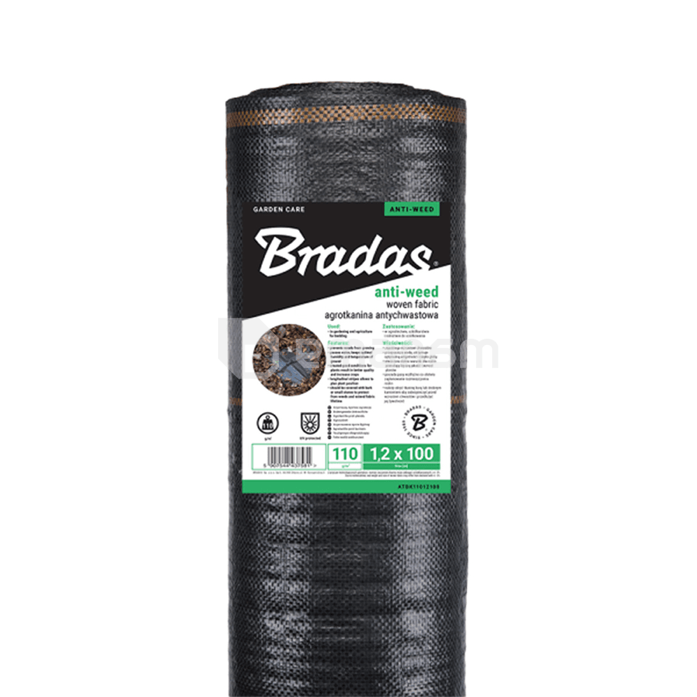 აგროტექსტილი შავი Bradas 110g 1.6x100 მ