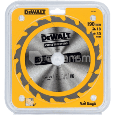 სახერხი დისკი ხისთვის DeWalt DT1943-QZ 190 მმ