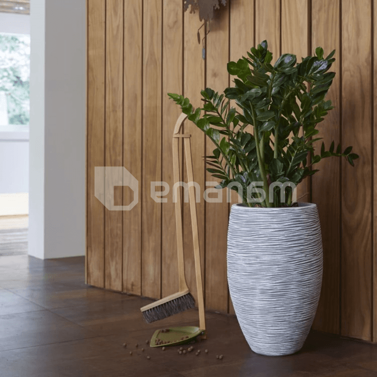 ქოთანი ყვავილის Capi Europe Vase elegant deluxe Rib NL 38x58სმ სპილოსძვლისფერი
