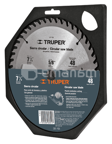 ცირკულარული დისკი Sierra ST-748 Truper 7-1/4X5/180 მმ