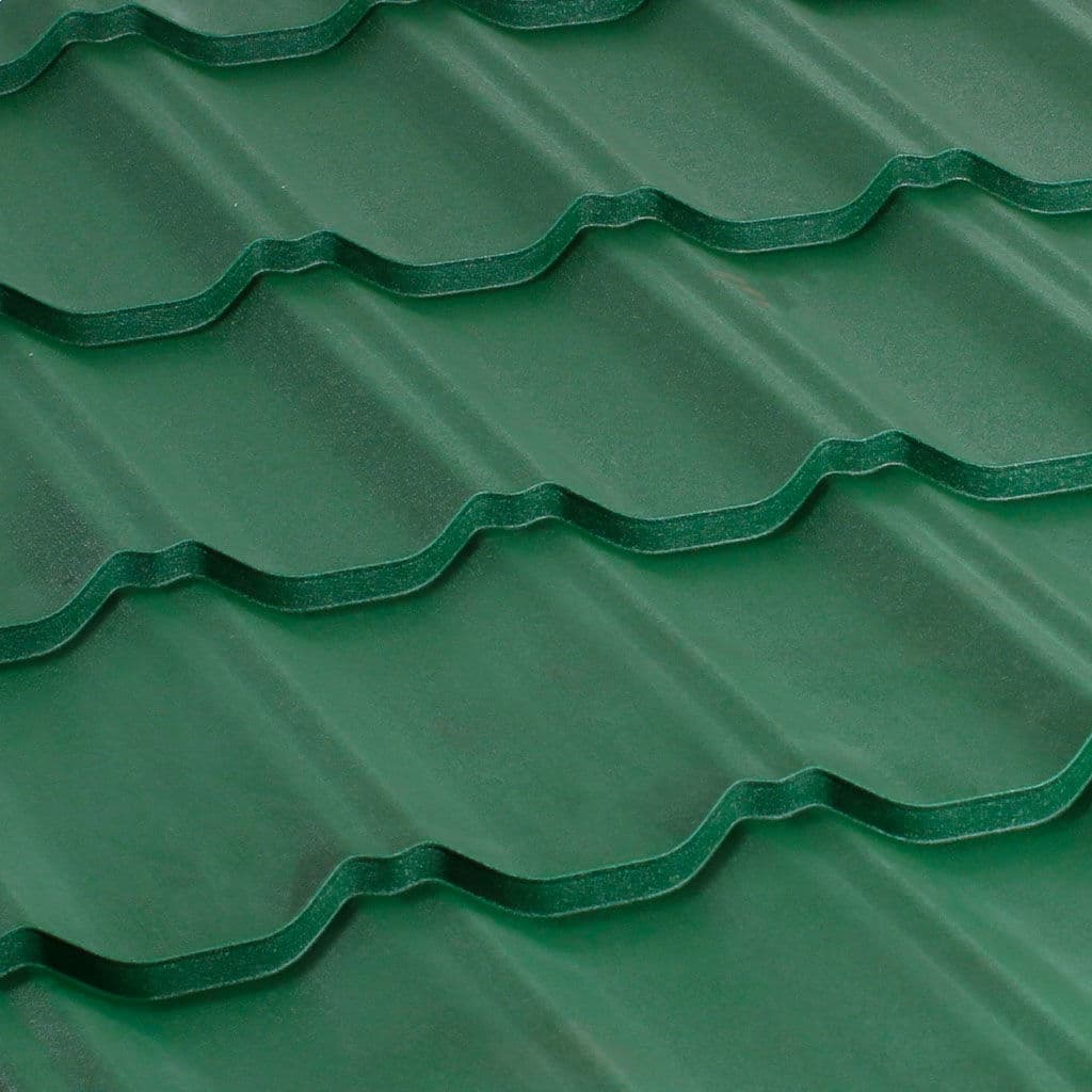 მეტალოკრამიტი ფერადი თუნუქის სახურავი 0.5X1200 ხაოიანი RAL6005 NOVA