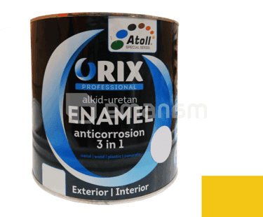 ემალი ანტიკოროზიული Atoll Orix Color 3 in 1, 2 ლ ყვითელი RAL 1003