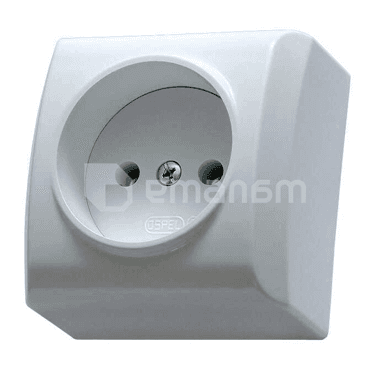 როზეტი OSPEL 1 60x60x41 დამიწებით თეთრი