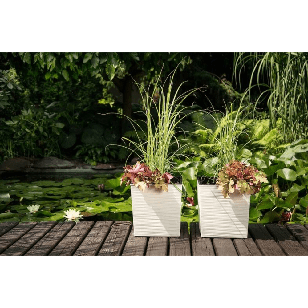 ქოთანი ყვავილის Lamela JUKA chisel planter white 40x40 სმ