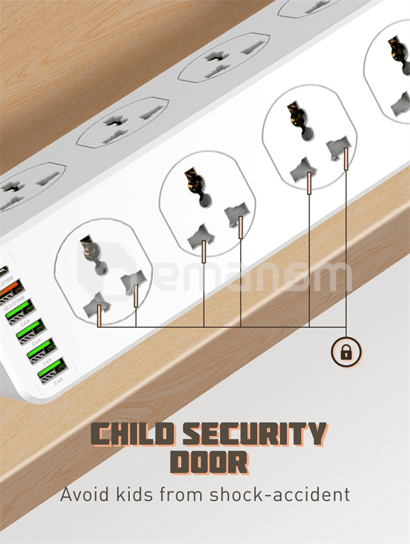 ქსელის ფილტრი LDNIO SC10610 10 2м 2500W 6 USB PD+QC