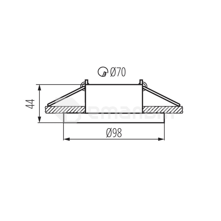 სანათი წერტილოვანი KANLUX ELNIS L W/C GX5.3 1x MAX 10W 27806